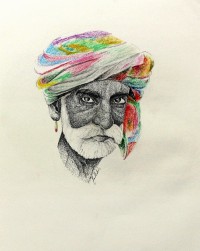 Saeed Lakho, untitled, 10 x 12 Inch, Balpen & Pointer, Figurative Painting, AC-SL-009